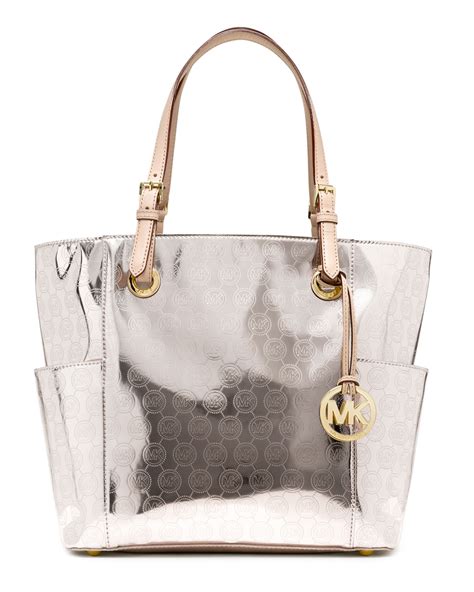 michael kors jet set nickel tote|Michael Kors jet set saffiano.